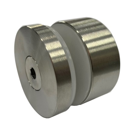 Conector monopunct  tip distanțier rotund  (sticla 8-12mm)  20x50mm, satinat