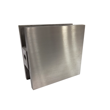 Conector perete-sticla  rectangular  90°, 1 gaura de fixare, satinat