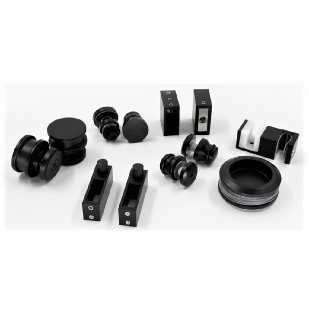 Set (kit) dus glisant cu  panou fix 180°, sticla  (8-10mm), black