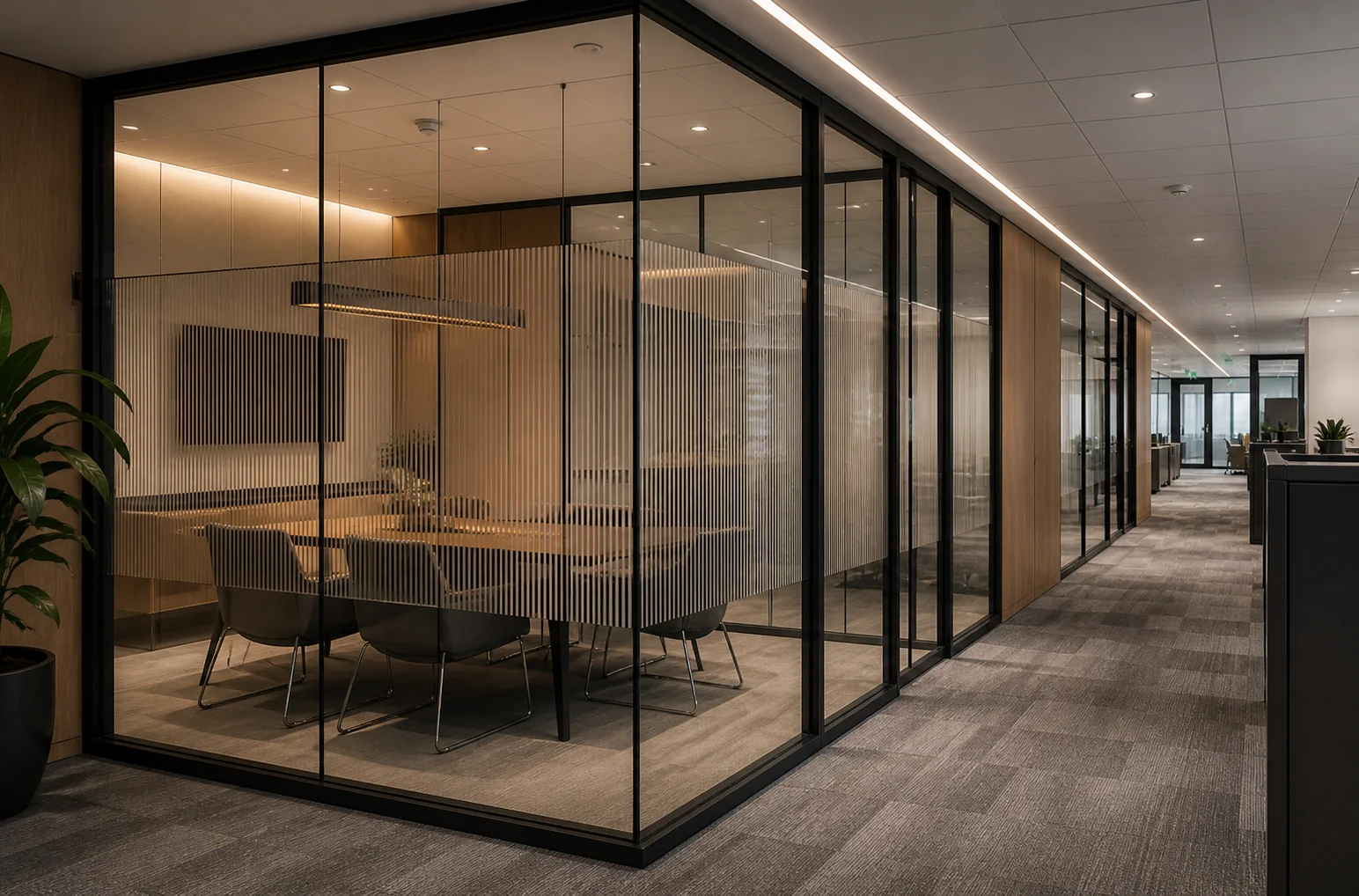 Pereți din Sticlă Open Space — Birou Corporatist, Floreasca, București